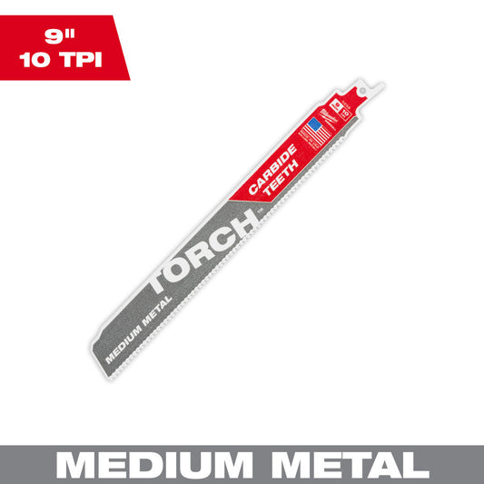 The Torch™ With Carbide Teeth For Medium Metal Sawzall® Blade 9" 10tpi 1pk