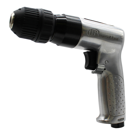 Air Drill, 3/8 In Keyless Chuck, 2000 Rpm, 0.5 Hp, 2.65 In-Lb Torque, Pistol Grip