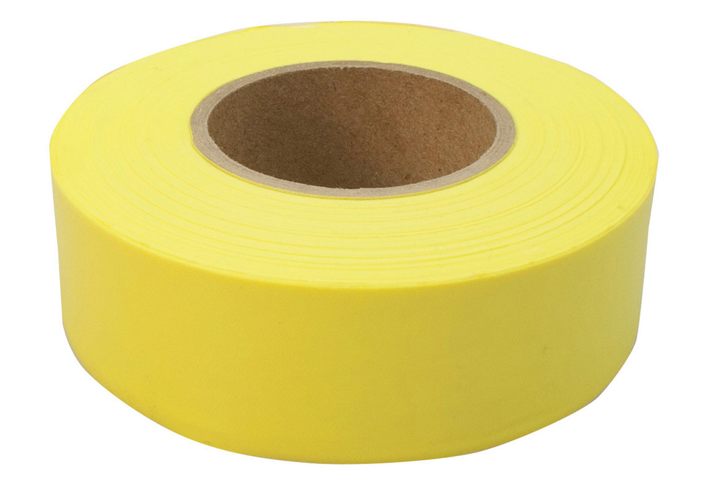 Flagging Tape, 1.2" W x 150' L, Fluorescent Yellow