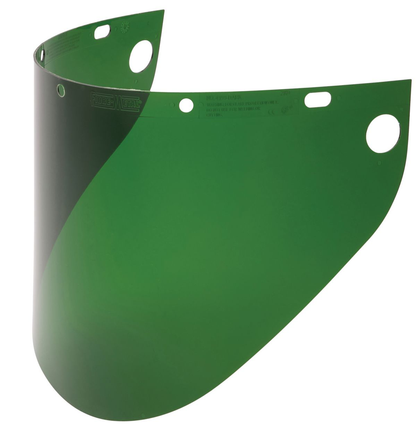 Honeywell Fibre-Metal® 9 3/4" X 19" X .06" Dark Green Propionate Extended View Faceshield