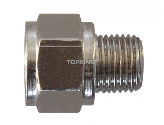 Brass Hexagonal Adapter 1/4 (F) BSPP to 1/8 (M) BSPT