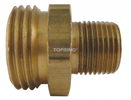 Brass Adapter 3/4 (M) GHT X 1/2 (M) NPT