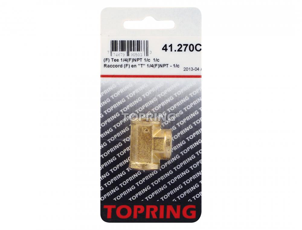 Raccord en T en laiton 1/4 (F) NPT