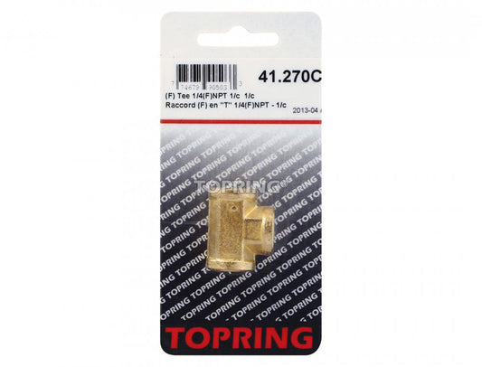 Raccord en T en laiton 1/4 (F) NPT