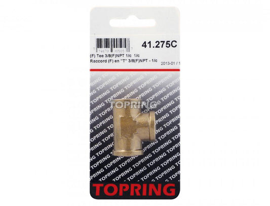 Raccord en T en laiton 3/8 (F) NPT