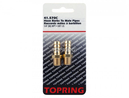 Brass Hose Barb Adapter 3/8 to 1/4 (M) NPT
