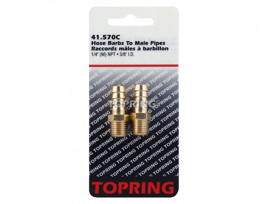 Adaptateur en laiton barbillon 3/8 à 1/4 (M) NPT