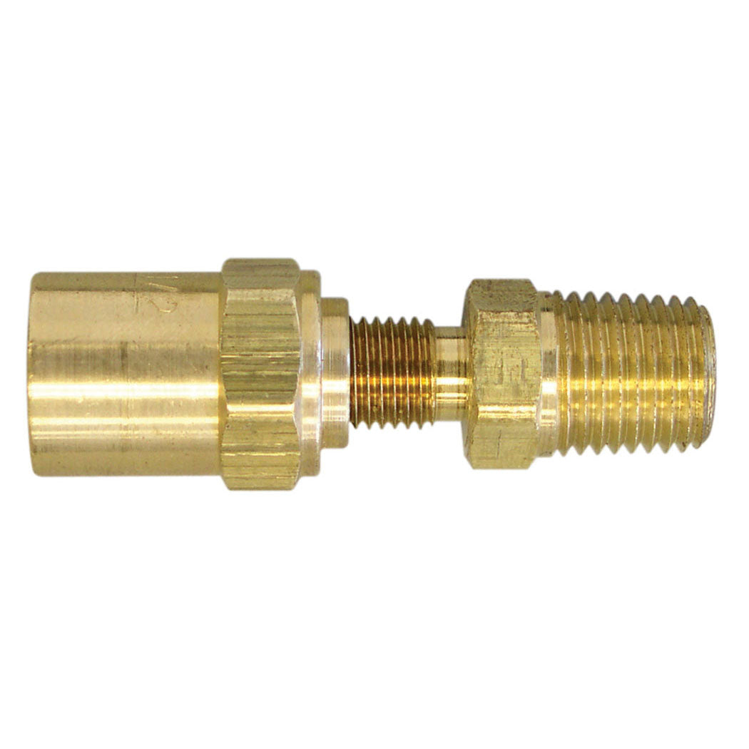 Brass Reusable Adapter For Rubber Hose 5/8 I.D. 3/8 O.D. to 1/4 (M) NPT