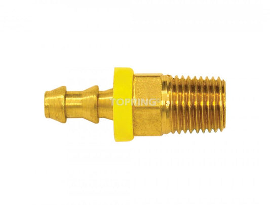 Brass Push-On Hose Barb Adapter 3/8 to 1/4 (M) NPT