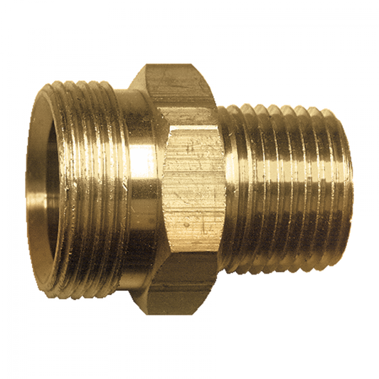 D.O.T. Rubber Hose Adapter, Brass, 3/4-20 To 3/8 Male Pipe, 3/8 ID