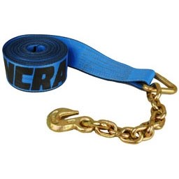 Sangle de treuil 3" x 30' avec chaîne, bleue