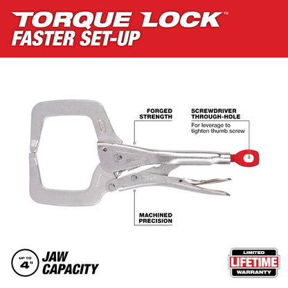 Torque Lock Locking C-Clamp 11in Regular Jaws