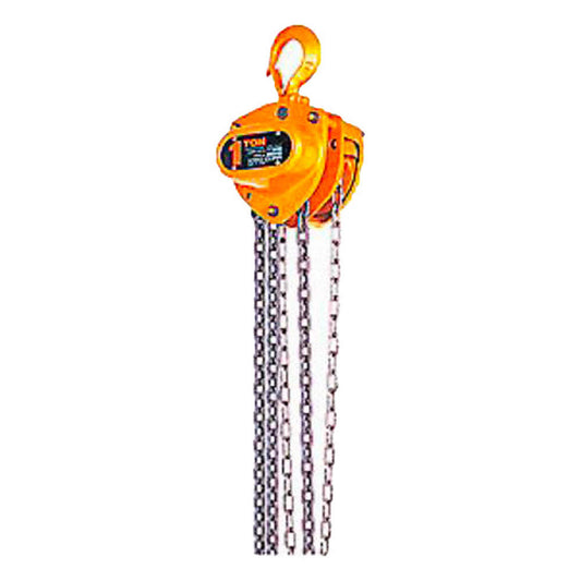 Manual Chain Hoist, Steel, 3 Metric Ton Capacity, Aluminum, 15ft Lift, 79 lbs Pull Load
