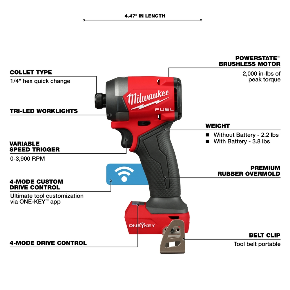 M18 FUEL™ 1/4" Hex Impact Driver W/ ONE-KEY™