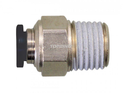 6 mm Push-to-Connect to 3/8 (M) BSPT Adapter, PBT, Topfit Model