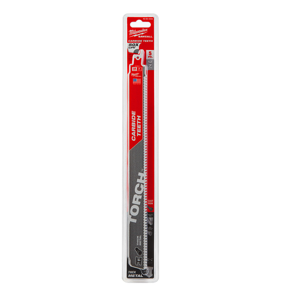 12 in. 7TPI The TORCH with Carbide Teeth SAWZALL Reciprocating Saw Blade - 5 Pack