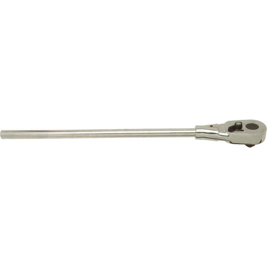 Clé à cliquet réversible à 32 dents avec entraînement de 3/4 po et manche de 19-1/2 po, finition chromée