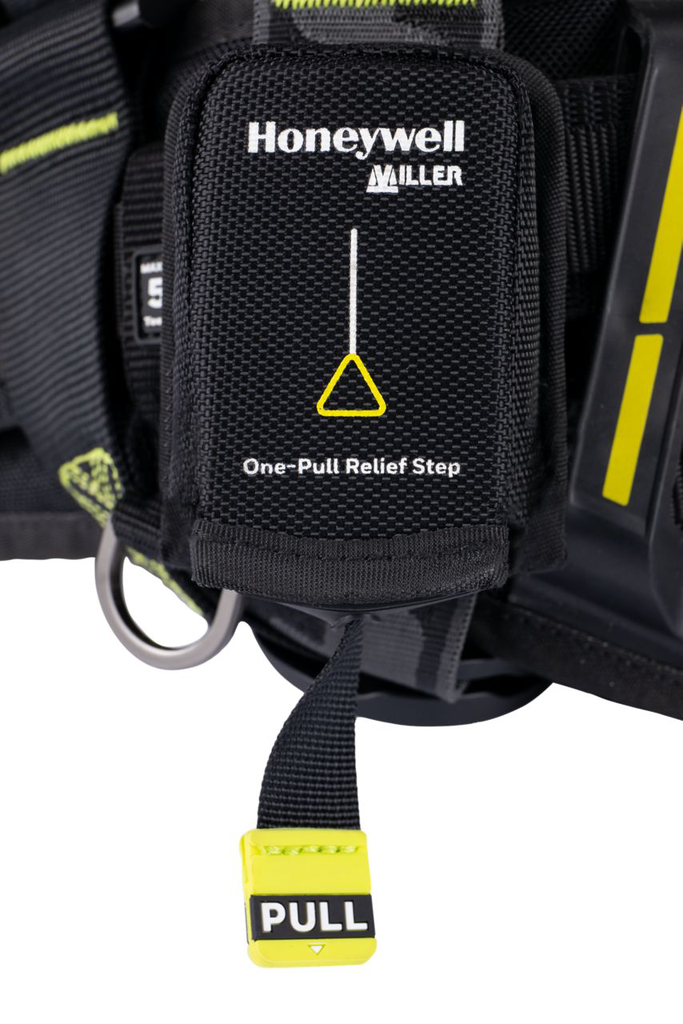 Miller H700 CC1 ALUM 2 pt Full Body Harness w/waist pad w/tongue buckle legs QC chest buckle w/front & Side D-rings size UNIV