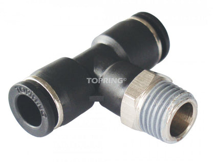3/8 in. Push-to-Connect to 1/4 (M) NPT Tee Adapter, Maxfit Model