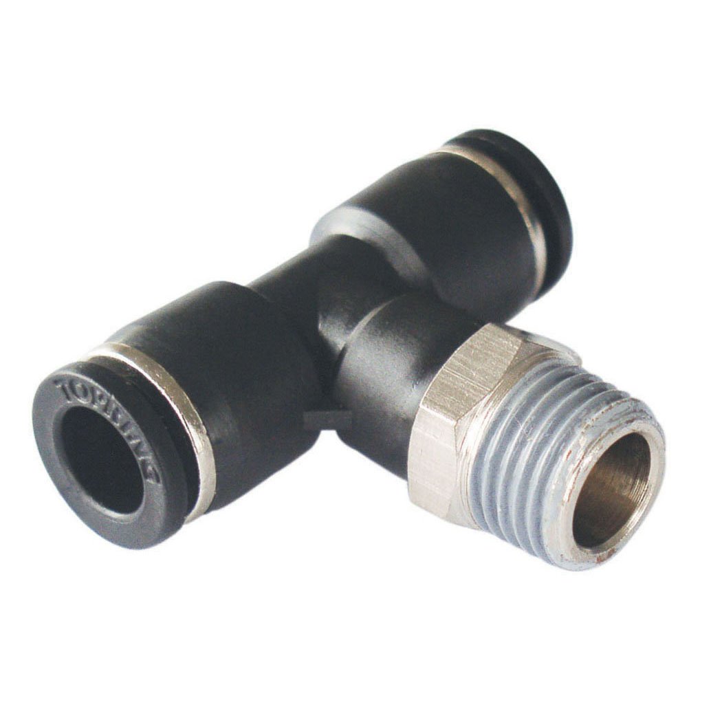 3/8 in. Push-to-Connect to 3/8 (M) NPT Tee Adapter, Maxfit Model