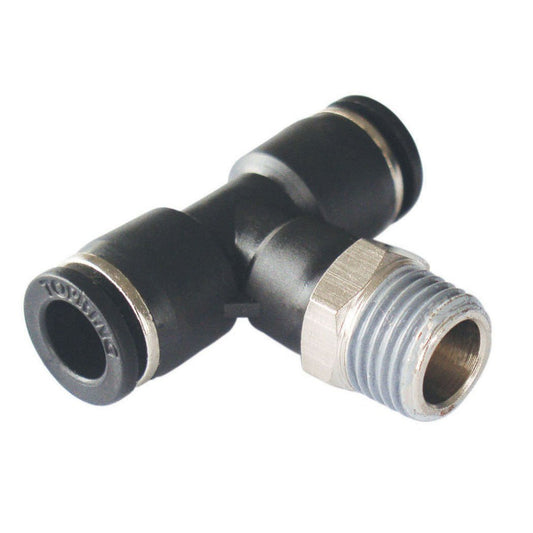 3/8 in. Push-to-Connect to 3/8 (M) NPT Tee Adapter, Maxfit Model
