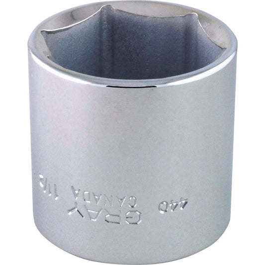 Chrome Socket 1/2" Drive, 1-1/2" Hex, 6 Point