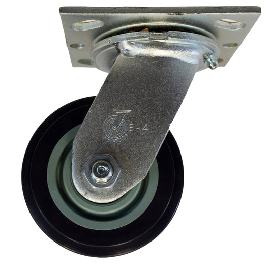 4" Swivel Caster with Polykat Wheel, Plain Bearing