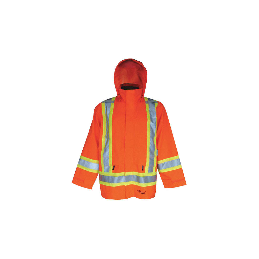 Viking Professional Hi Vis Reflective 300D 3-in-1 Trilobal Ripstop Jacket, Orange, Polyester, M