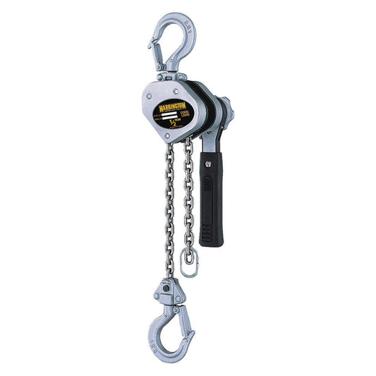 Lever Chain Hoist, Hook Mounted, No Trolley, 1000 lb Fitting Capacity, 5ft Lift