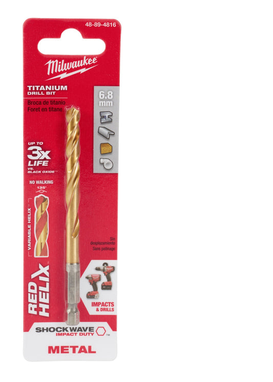 Shockwave™ Red Helix™ Titanium 6.8mm Metric Drill Bit