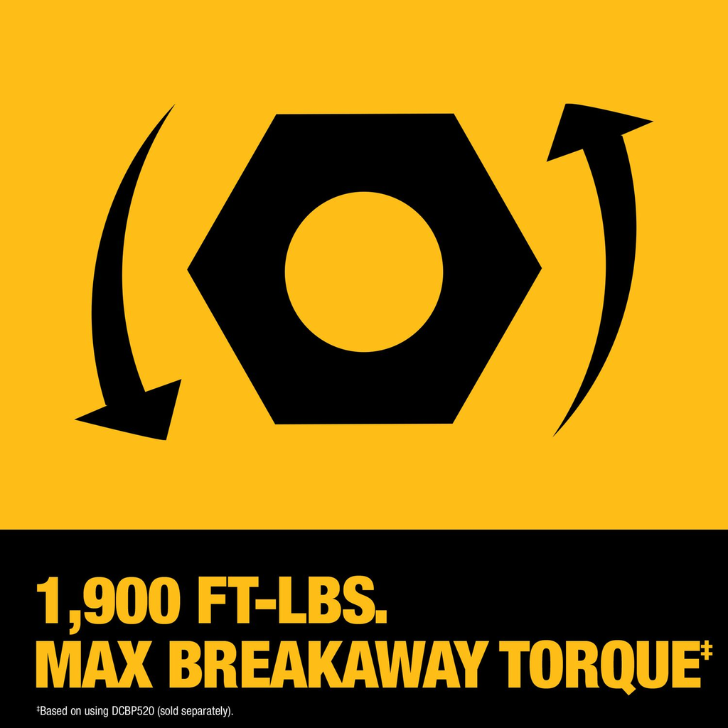 DEWALT 20V MAX* XR Brushless Cordless 1/2 In. High Torque Impact Wrench With Hog Ring Anvil (Tool Only)