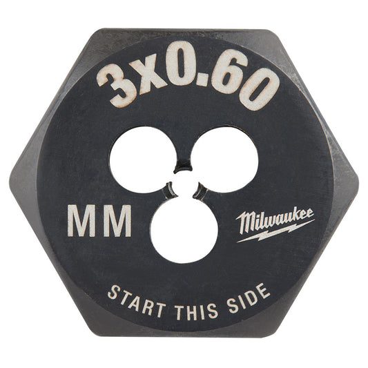 M3-0.60 mm 1-inch Hex Threading Die