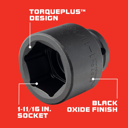 3/4-Inch Drive Impact Socket, 1-11/16-Inch, 6-Point