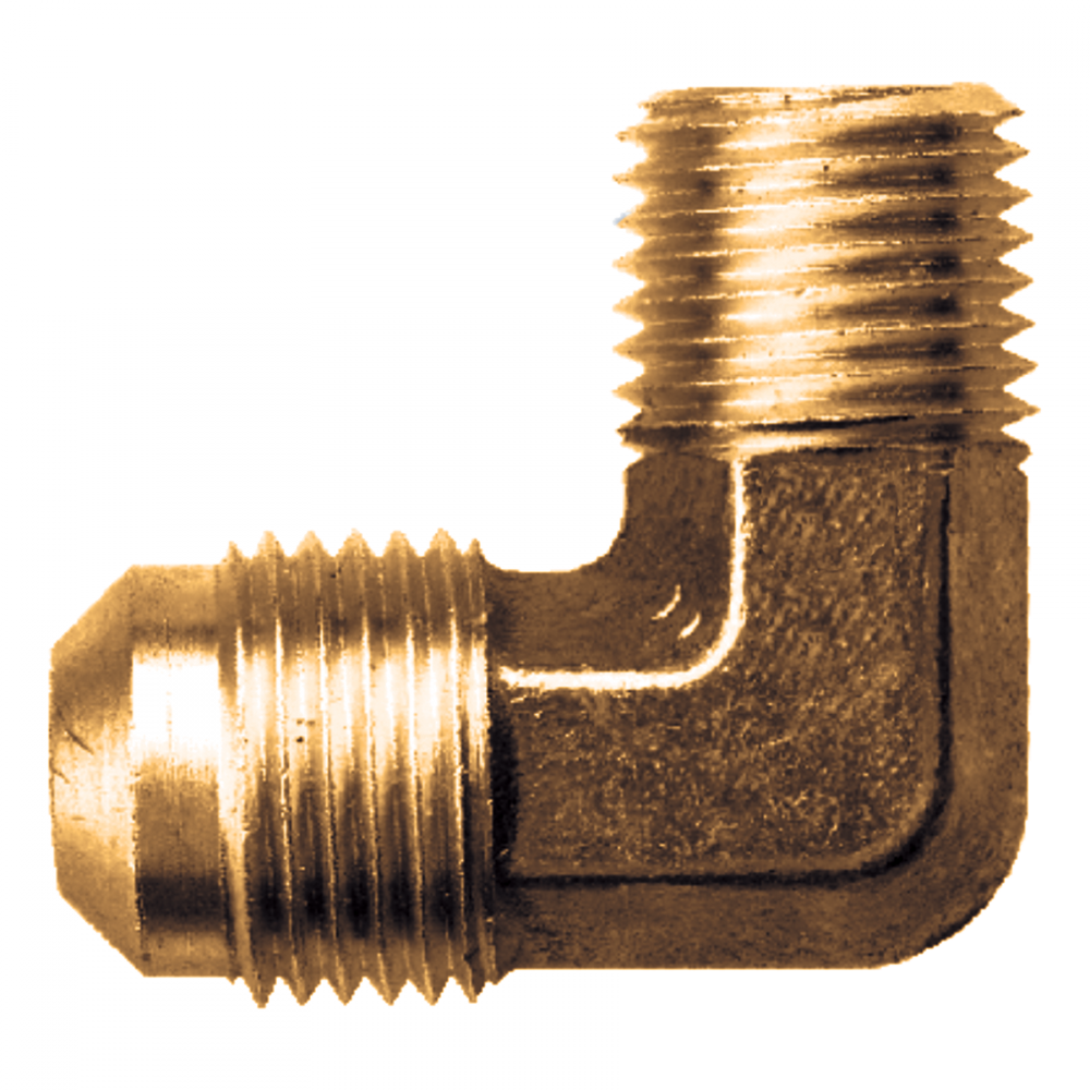 Forged SAE 45° Flare 90° Male Pipe Elbow, Brass, 5/8 Tube OD x 3/8 Male Pipe
