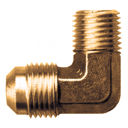 Forged SAE 45° Flare 90° Male Pipe Elbow, Brass, 5/8 Tube OD x 3/8 Male Pipe