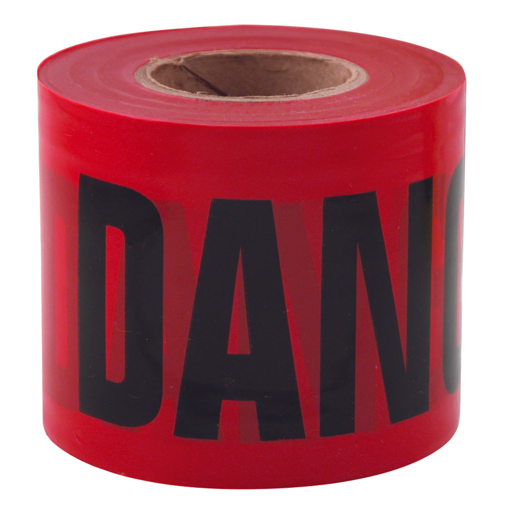 Empire® Barricade Tape - Danger/peligro, Red, 2mm, 3''x 200', 12/PK