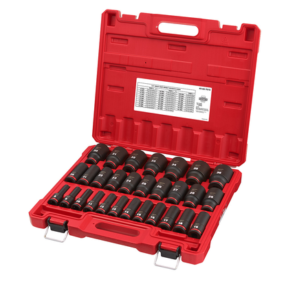 29PC SHOCKWAVE™ Impact Duty 1/2" Drive Metric Deep 6 Point Socket Set