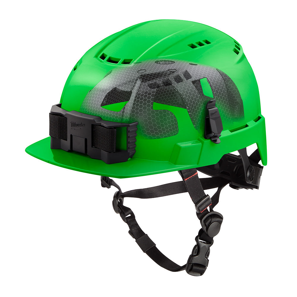 Bolt™ Casque de sécurité ventilé à visière avant vert avec doublure Impact Armor™ USA - Type 2, Classe c