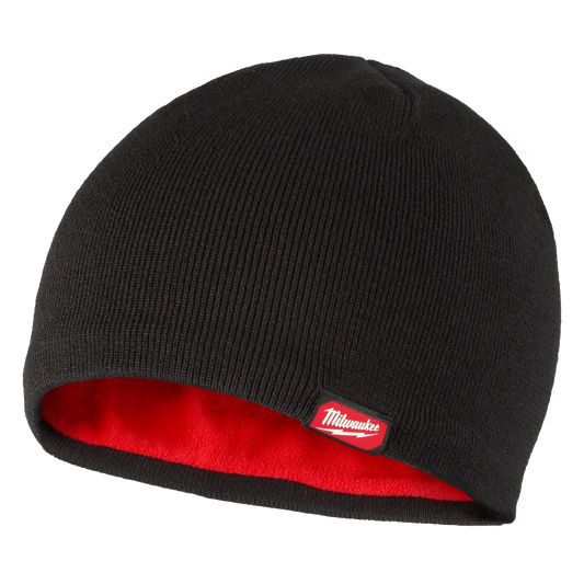Lined Skull Beanie - Black Thd