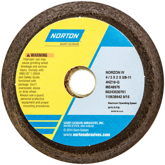 Roue de dépointage NorZon portable non renforcée, Type 11, 6 pouces, 3/4 X 2 X 5/8