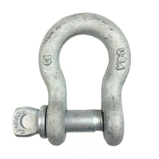 Crosby® G-209A Alloy Screw Anchor Pin Shackles, Forged Alloy Steel, 7/16"