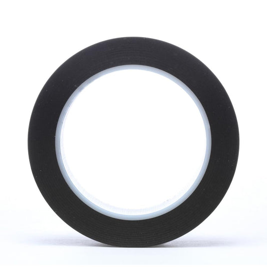 Ruban adhésif en vinyle 3M, 471, noir, 1,0 po x 36,0 vg x 5,2 mil (2,5 cm x 32,9 mx 0,1 mm)