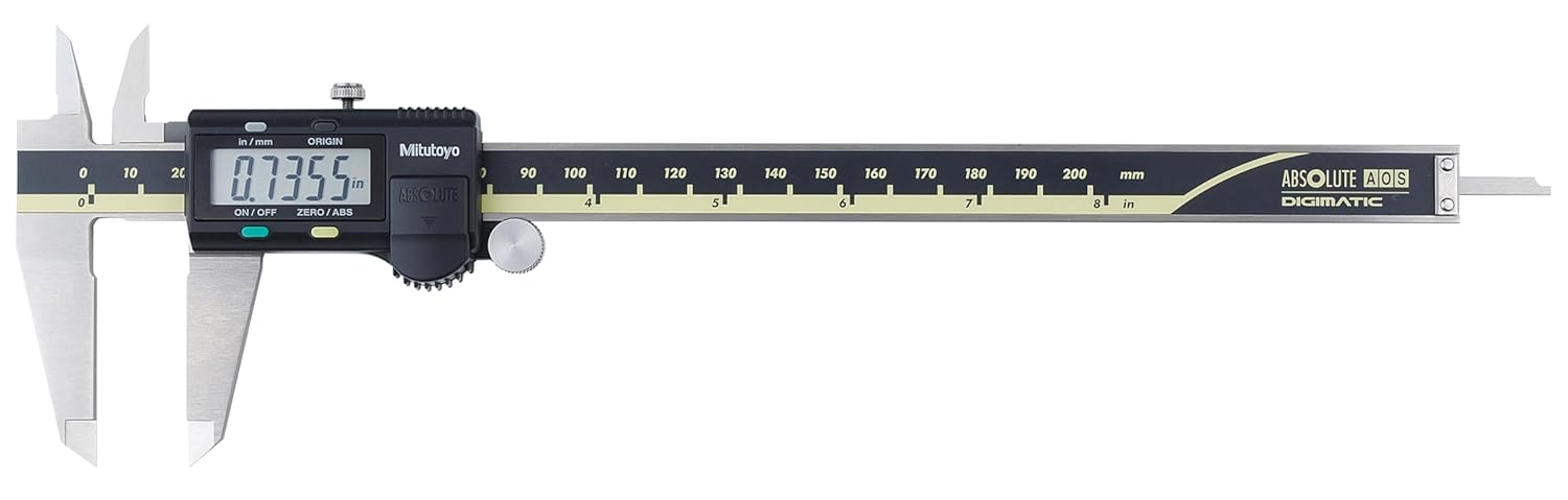 Digital Caliper, Inch/Metric, 8", 0.0005" Accuracy, No Output