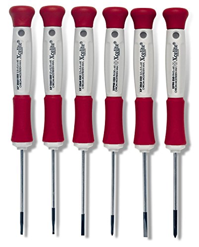 Jeu de 6 tournevis plats/Phillips® antistatiques avec étui de rangement