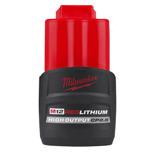 Milwaukee 12v High Output Compact 2.5ah Battery, Global Version