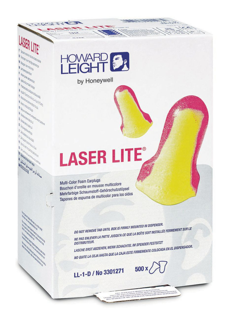 Honeywell Howard Leight Laser-Lite® Contoured T-Shape Polyurethane Foam Uncorded Earplugs, 200/bx