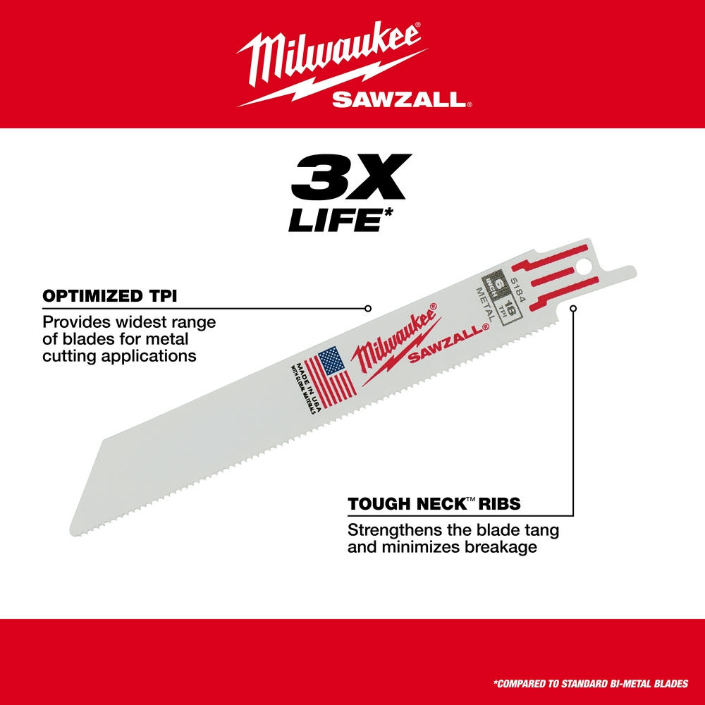 9" 14 TPI Sawzall Blade For Medium Metal (5 PK)