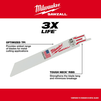 9" 14 TPI Sawzall Blade For Medium Metal (5 PK)