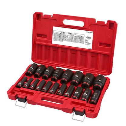19PC SHOCKWAVE™ Impact Duty 1/2" Drive SAE Deep 6 Point Socket Set