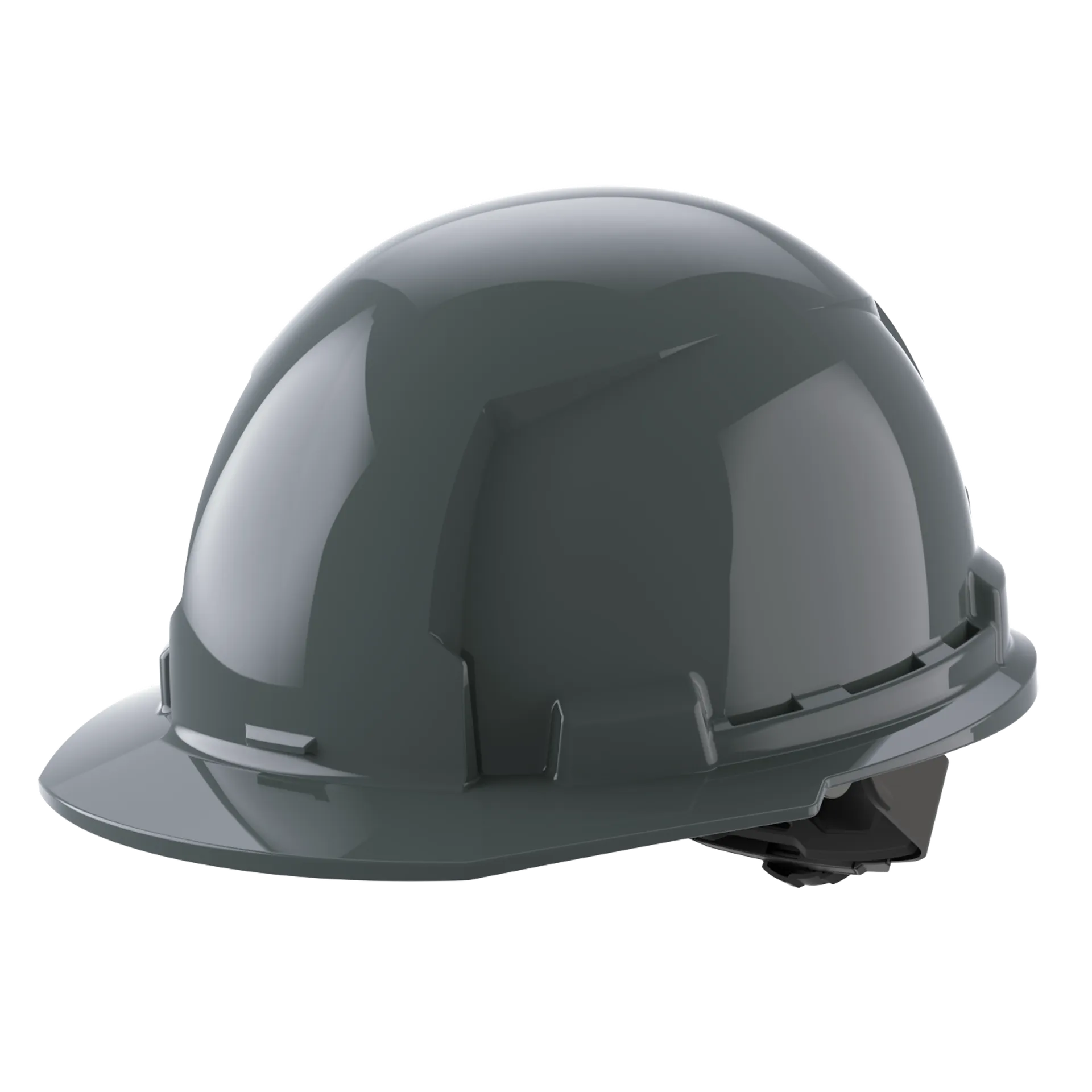 Bolt™ Front Brim Hard Hat White/4pt Ratcheting Suspension - Type 1, Class e, Gray